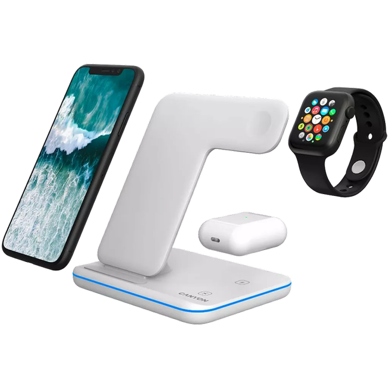 CANYON Ασύμαρτος Φορτιστής Canyon 3-in-1 Wireless Charging Station for Gadgets WS-303 Λευκό
