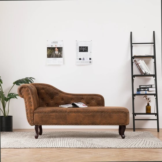 Ανάκλιντρο VidaXL από Συνθετικό Καστόρι 162x56x77 cm - Καφέ image 1
