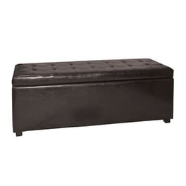 Αποθηκευτικό Σκαμπό WOODWELL Pu 88x43x45 cm - Σκούρο Καφέ