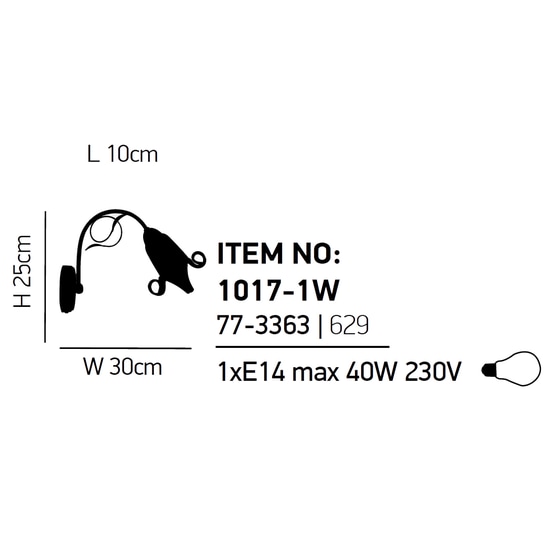 Απλίκα Τοίχου Homelighting Memo 77-3363 Μεταλλική 30x10x25 cm - Χρώμιο/Λευκή image 1