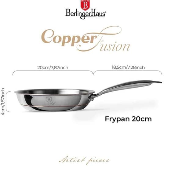 Αντικολλητικό Τηγάνι BERLINGER HAUS BH-8807 20 cm Ασημί image 3