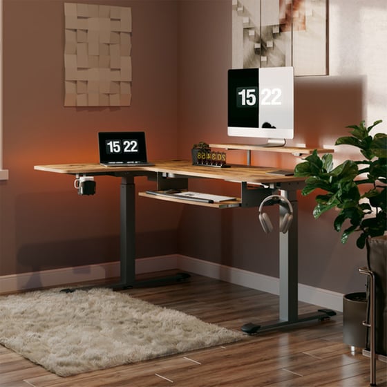 Γραφείο - Eureka Ergonomic Erk-l60l-rb-v1-eu 155x110x76-135εκ image 3