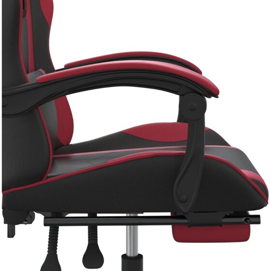 Καρέκλα Gaming VIDAXL 349586 με Υποπόδιο από Τεχνητό Δέρμα - Μαύρο image 5