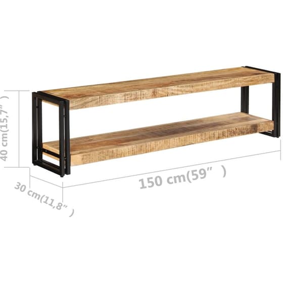 Έπιπλο Τηλεόρασης VidaXL από Ξύλο 150x30x40cm - Καφέ/Μαύρο image 11