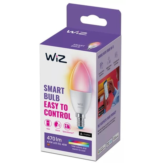 Έξυπνη Λάμπα Wiz WiFi C37 E14 40W - RGBW image 1