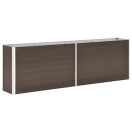 Vidaxl Ζαρντινιέρα Κήπου Καφέ 240 X 40 X 77 Εκ. Γαλβανισμένος Χάλυβας