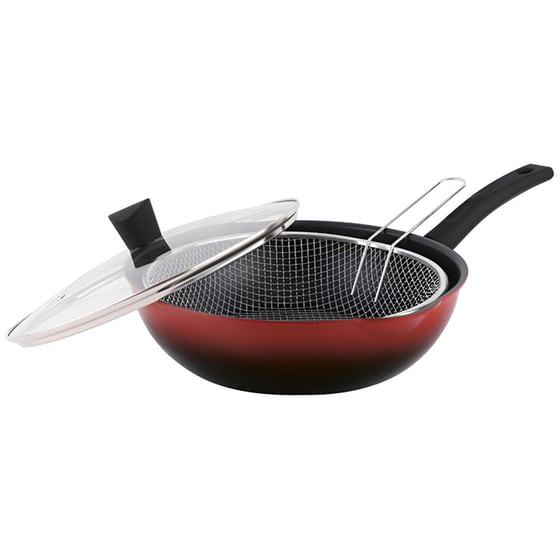 Αντικολλητική Φριτούρα με Καλάθι IZZY Cayenne Red Ombre 224158 28 cm Κόκκινο image 0