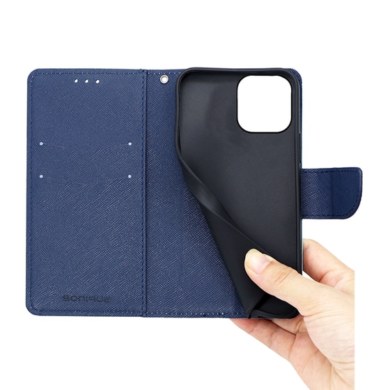 Θήκη Apple iPhone 14 Pro Max - Sonique Trend Book - Σιέλ/Σκούρο Μπλε image 3