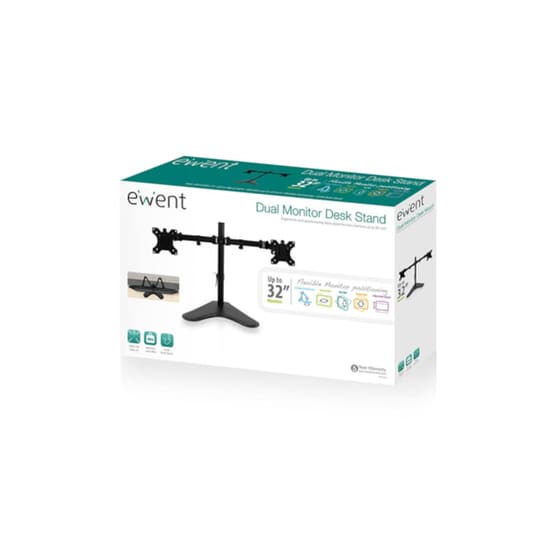 Βάση Οθόνης 13" - 32" -  Ewent - Dual Monitor Desk Stand - EW1536 - Μαύρο image 2