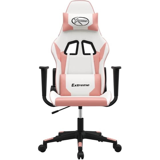 Καρέκλα Gaming VIDAXL 3143696 με Ρυθμιζόμενα Μπράτσα από Τεχνητό Δέρμα - Λευκό image 1