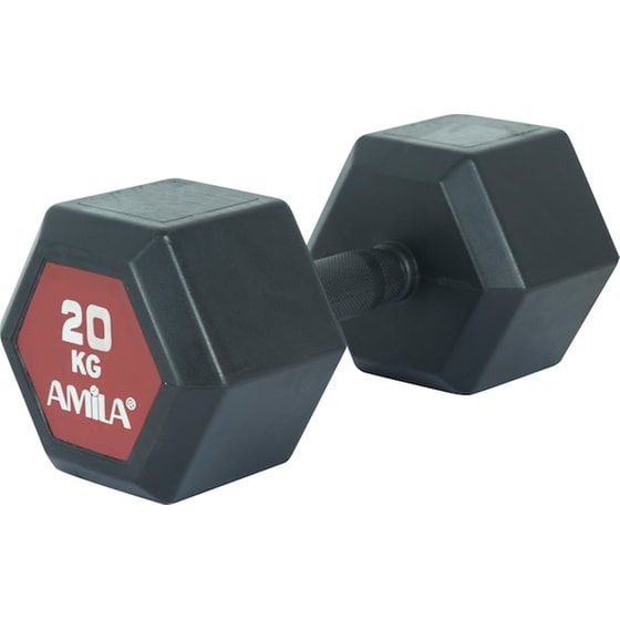 Βαράκι Εξάγωνο 20kg Amila Original Rubber H 90595 από Ατσάλι Q235 - Μαύρο image 0