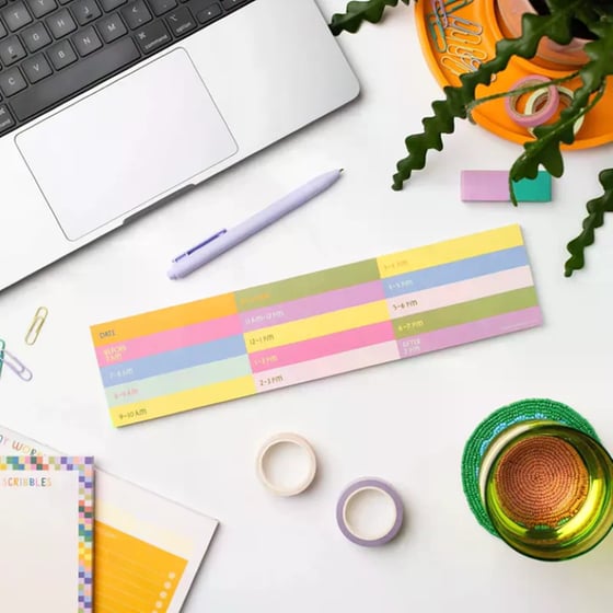 Πλανόγραμμα Γραφείου Raspberry Blossom Rainbow Tiles Keyboard Time image 1