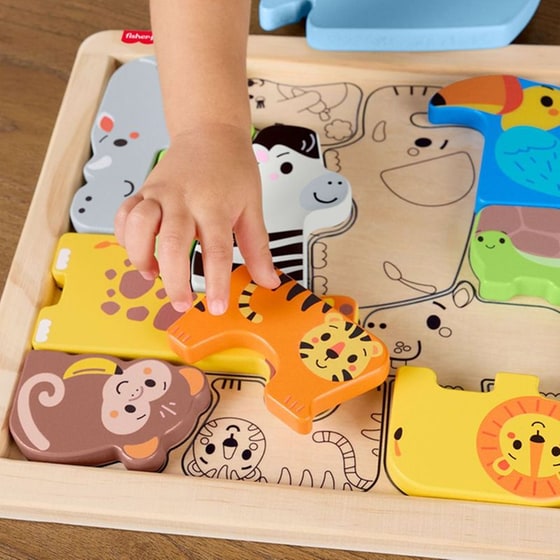 Ξύλινο Παζλ Fisher-Price με Ζωάκια image 2