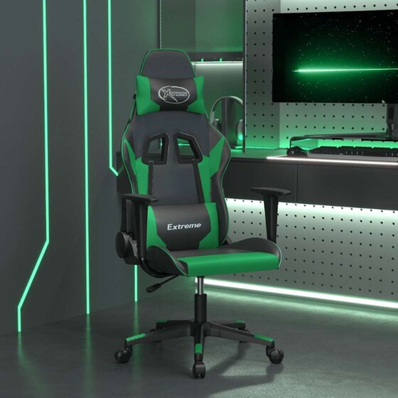 Καρέκλα Gaming VIDAXL 345448 με Ρυθμιζόμενα Μπράτσα από Τεχνητό Δέρμα - Μαύρο image 9