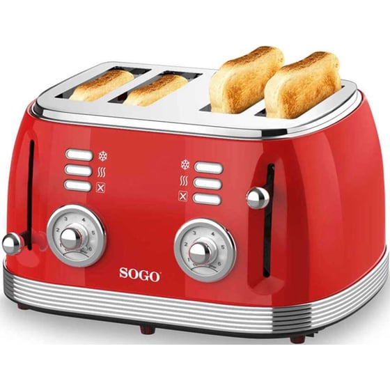 SOGO TOS-SS-5465 4 Θέσεων 1500W Κόκκινο Φρυγανιέρα image 1