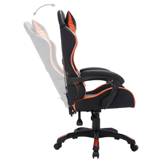 Καρέκλα Gaming VidaXL Racing LED RGB από Τεχνητό Δέρμα - Μαύρη/Πορτοκαλί image 5