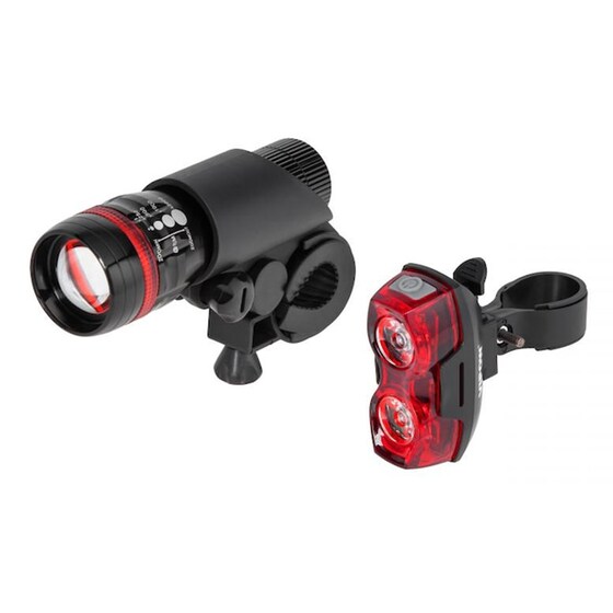 Vipow Σετ Φωτισμού Ποδηλάτου Urz0910, 1w Και 2x 0.5w, Μαύρο image 0