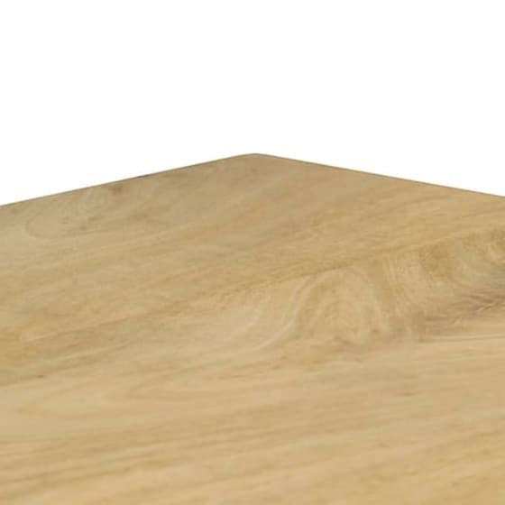 Τραπεζαρία Vidaxl από Μασίφ Ξύλο Μάνγκο Και Ατσάλι 115x55x76 cm - Καφέ/Μπεζ image 5