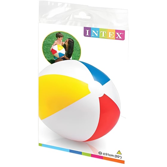 Φουσκωτή Μπάλα Παραλίας Intex Glossy Panel Ball - Πολύχρωμη image 3