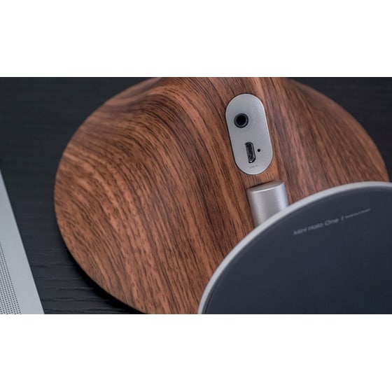 Mini Halo One Walnut Φορητό Ηχείο 5W - Ασημί/ Σκούρο Καφέ image 4