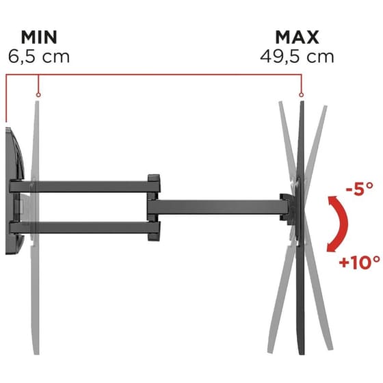 Βάση Τηλεοράσης Επιτοίχια Meliconi FDRP 600 40'' - 82'' έως 45 kg image 2