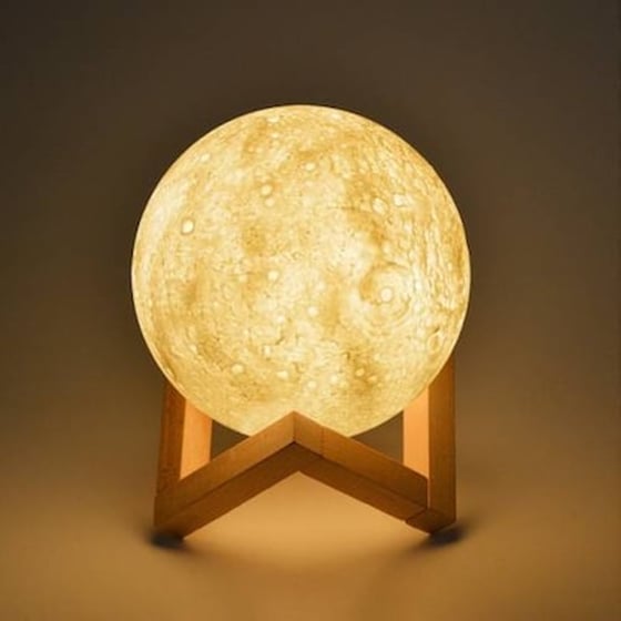 Φωτιστικό Φεγγάρι Moon Light Επαναφορτιζόμενο Με 3 Αποχρώσεις image 3