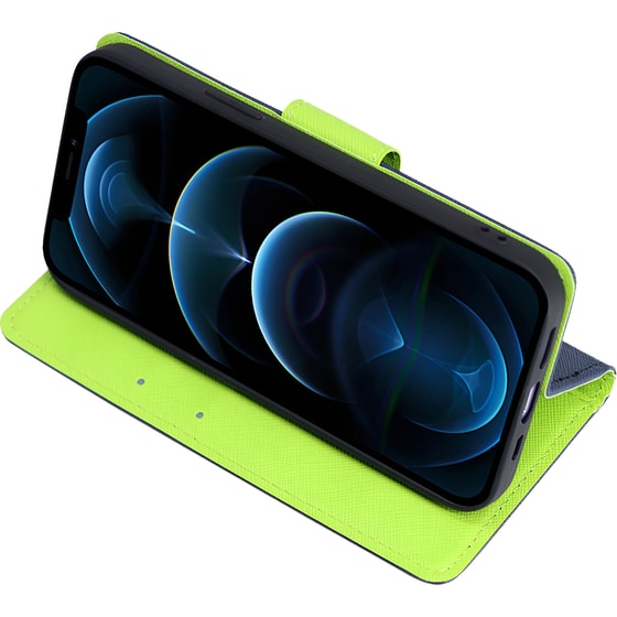 Θήκη Samsung Galaxy A14 - Sonique Trend Book - Σκούρο Μπλε / Λαχανί image 2