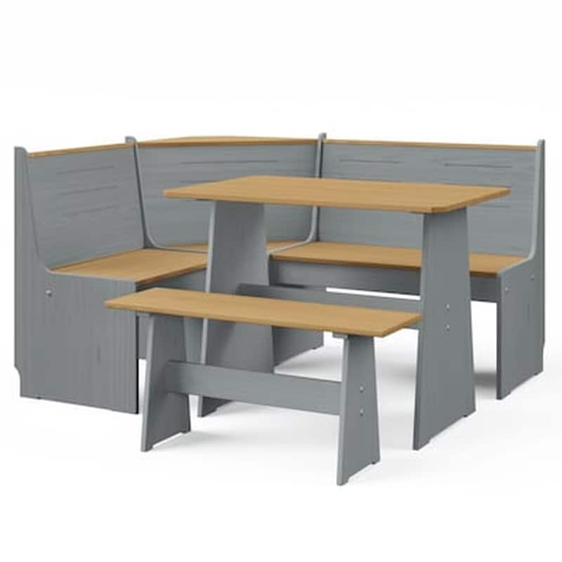 Vidaxl Σαλόνι Κήπου Σετ 3 Τεμαχίων Καφέ Μελί/γκρι Μασίφ Ξύλο Πεύκου VIDAXL