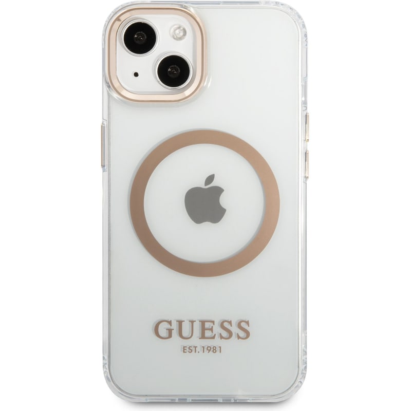 Θήκη Apple iPhone 13 - Guess Metal Outline Collection Magsafe Hard Case - Χρυσό