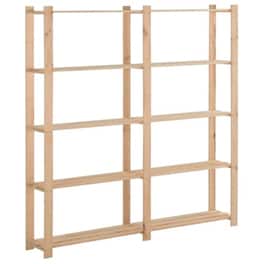 Vidaxl Ραφιέρα 5 Επιπέδων 170 X 28,5 X 170 Εκ. Από Μασίφ Ξύλο Πεύκου