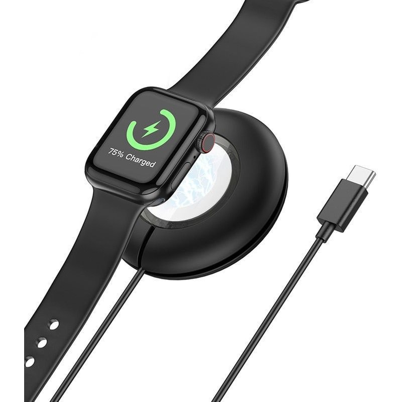 HOCO Ασύρματος Φορτιστής Hoco σε USB-C για Apple Watch - Black