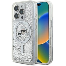 Θήκη Apple iPhone 16 Pro - Karl Lagerfeld Hard Liquid Glitter Karl&Choupette Head MagSafe - Transparent