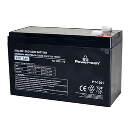 Μπαταρία Powertech με Χωρητικότητα 7Ah και Τάση 12V PT-1201 Μαύρο