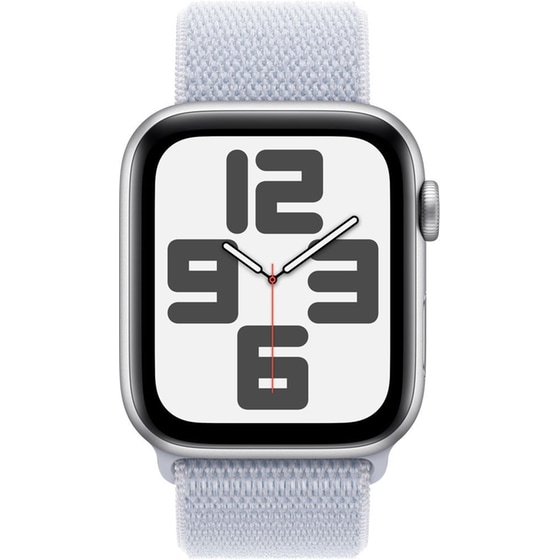 Apple Watch SE GPS + Cellular 44mm Silver Aluminum Case with Blue Cloud Sport Loop image 2
