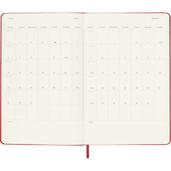 Ημερολόγιο Moleskine 2023-2024 18Μ Εβδομαδιαίο Large Hard Scarlet Red image 3