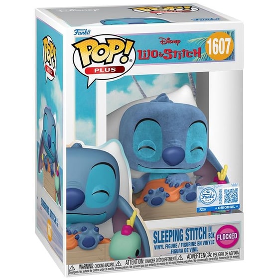 Funko Pop! Disney Plus: Lilo & Stitch - Sleeping Stitch in Box (Flocked) (Special Edition) #1607 Vinyl Figure image 1