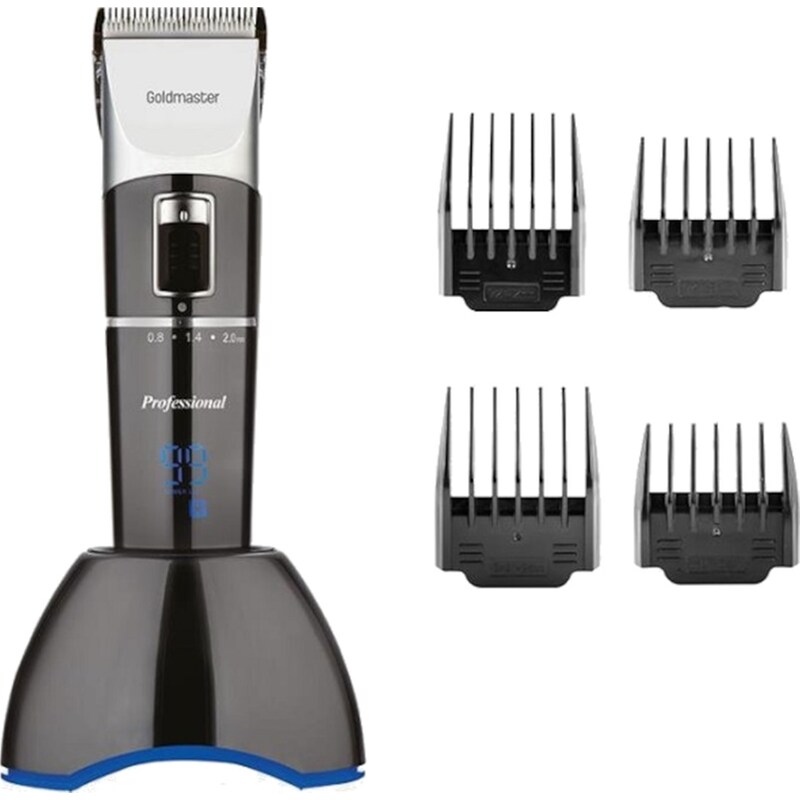 GOLDMASTER Κουρευτική Μηχανή GOLDMASTER GM-7147 με 4 Χτενάκια Επαναφορτιζόμενη