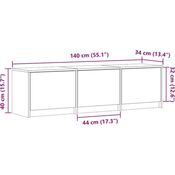Έπιπλο Τηλεόρασης VidaXL με LED 140 x 34 x 40 cm - Sonoma Δρυς image 8