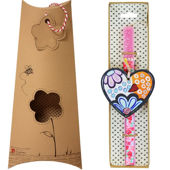 Λαμπάδα SYNCHRONIA Καρδιά Bloom Τριανταφυλλί image 0