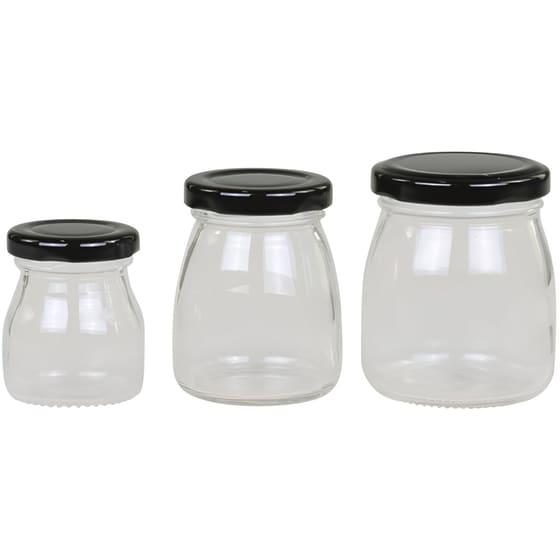 Βάζο Αποθήκευσης Τροφίμων Chic Γυάλινο 3 Τμχ - Διάφανο image 0