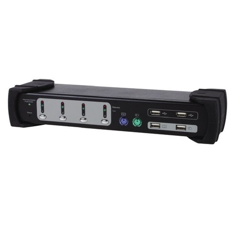 EQUIP Kvm Switch Equip Switch 4x Usb/ps2 Dual Monitor Black