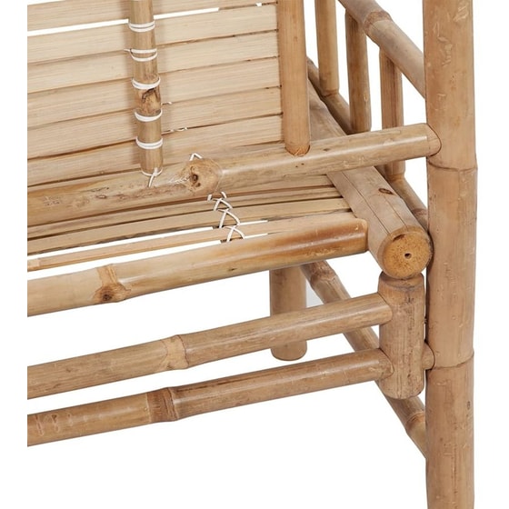 Παγκάκι Κήπου VidaXL με Μαξιλάρι από Μπαμπού 120x55x90 cm - Καφέ/Πράσινο image 4