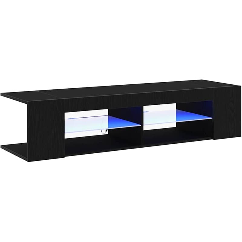 Έπιπλο Τηλεόρασης VidaXL με LED 135 x 39 x 30 cm - Μαύρη Οξιά
