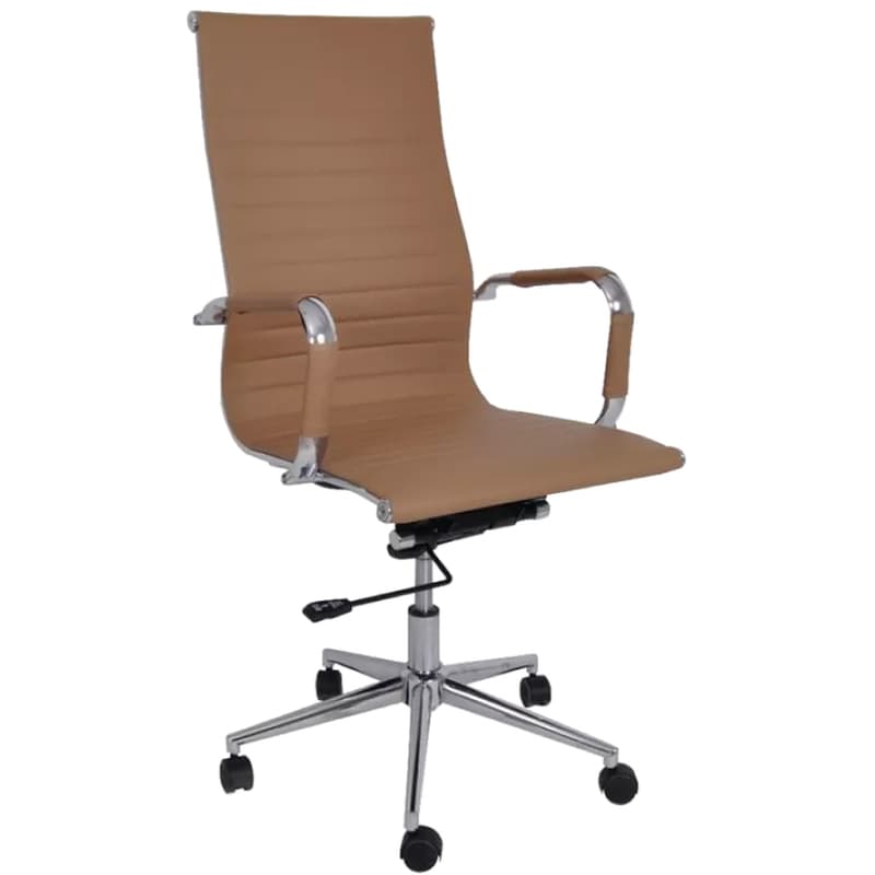 WOODWELL Καρέκλα Διευθυντική Woodwell BF3300 από Τεχνητό Δέρμα - Καφέ