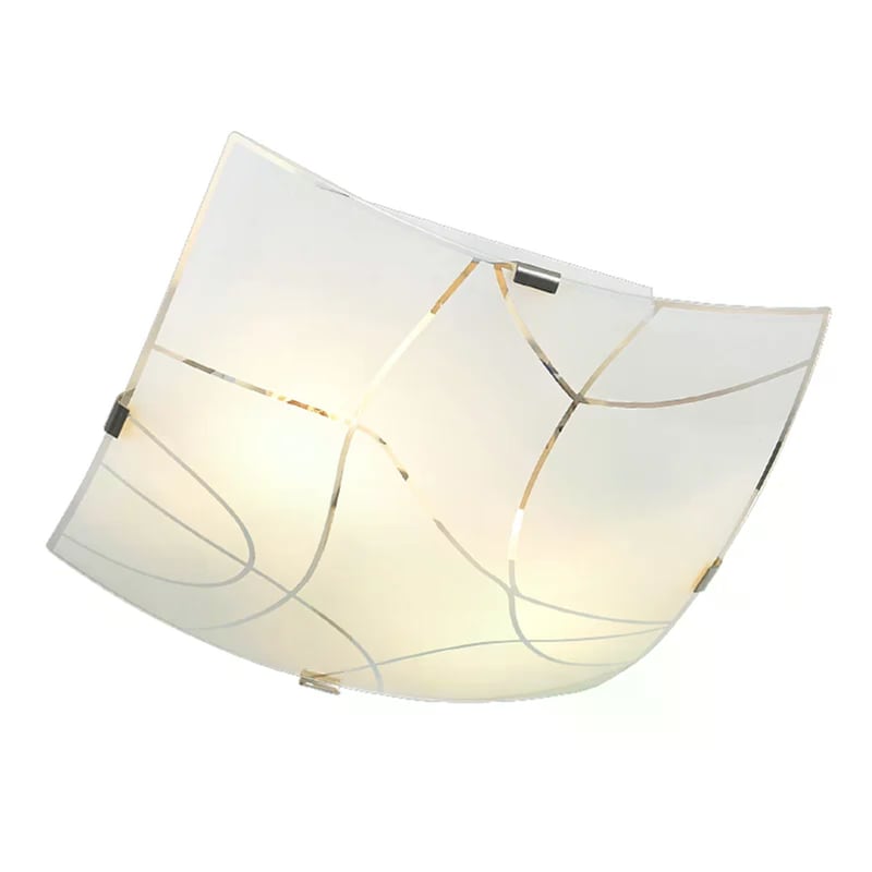 ACA DECOR Φωτιστικό Πλαφονιέρα Aca 40x40x8.5 cm - Ασημί/Λευκό