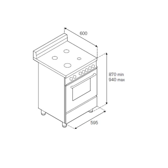 LA GERMANIA AMN664GXT(GN) 56 Lt Inox Κουζίνα Φυσικού Αερίου image 2