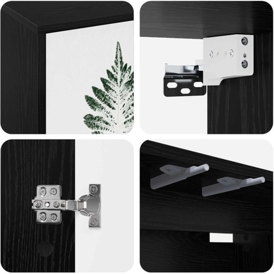 Έπιπλο Τηλεόρασης VidaXL HANAU Επιτοίχιο 102 x 33 x 40 cm - Μαύρη Δρυς image 4
