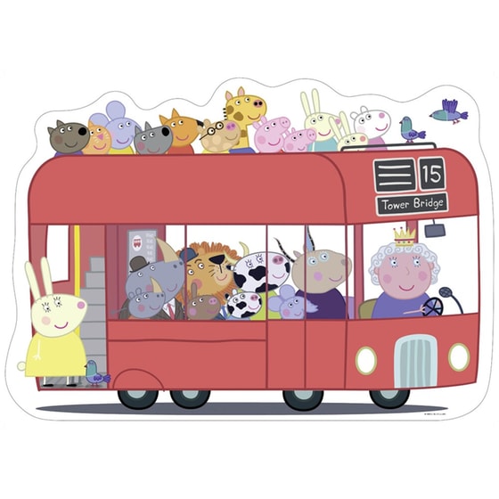 Ravensburger Peppa Pig London Bus, 24pc Giant Shaped Floor Jigsaw Puzzle image 1