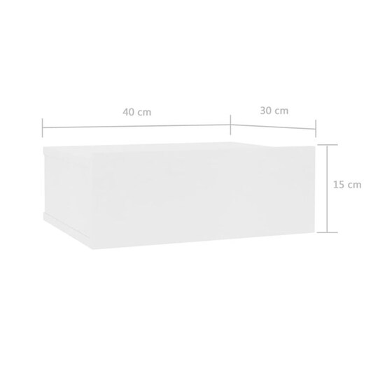 Κομοδίνο Vidaxl Κρεμαστό Από Μοριοσανίδα 40x30x15 cm - Λευκό image 4