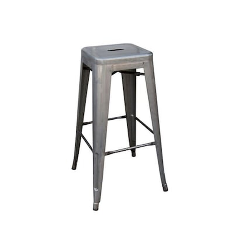 WOODWELL Σκαμπό Μπαρ Woodwell Μεταλλικό - Γκρι